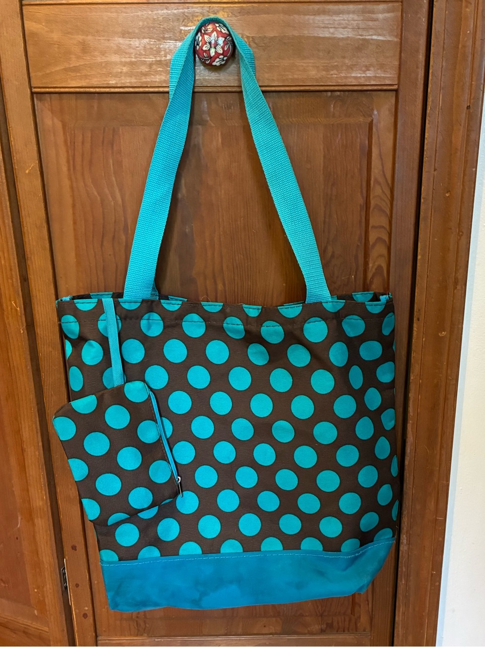 Polka Dot Shoulder Bag and Accessory Pouch